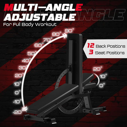 KeppiFitness Adjustable Weight Bench, Bench3000 MAX Heavy Duty Workout Bench Press with Leg Extension and Preacher Pad for Home Gym Fitness, Flat Incline Decline Sit Up Bench